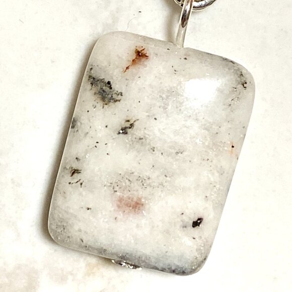 2/$20, Genuine White Dendritic Agate Celtic Trinity Sterling Silver Earrings - Picture 6 of 11